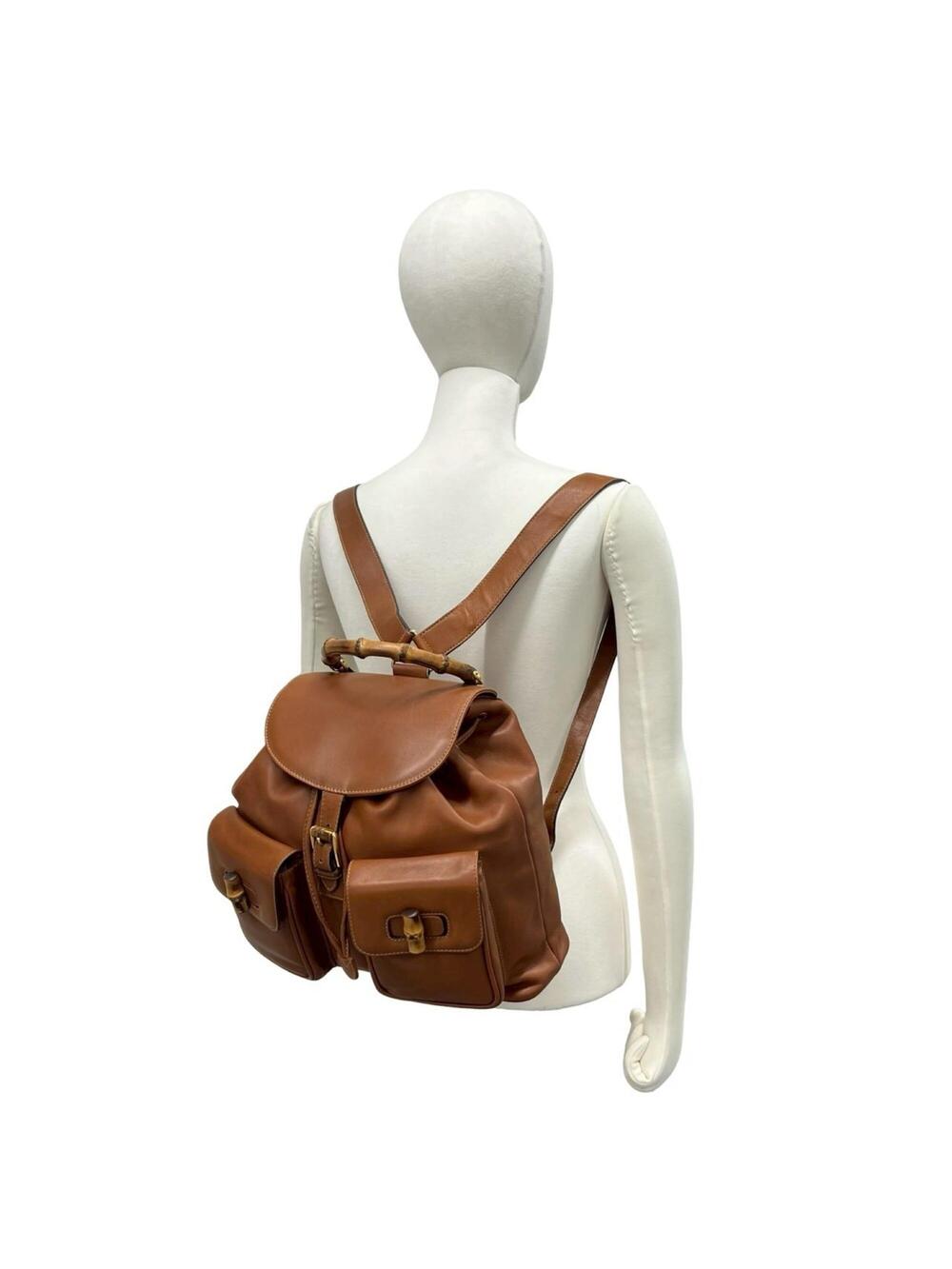 Gucci Vintage Bamboo Backpack Leather #274361G63B - Picture 2 of 9